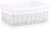 Woodluv Storage Baskets Woven White Medium with Removable Liner