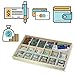 Learn & Climb Educational Play Money Set - Over 560 Pieces. Replica of Bills-Coins-Wallet-CC-Checks+ Lid.