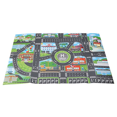 Rurah Parking Lot Roadmap Map Children Play Car City Map Non Woven Fabrics With Route Parking Lot Street For Kids Playing Toy Vehicles