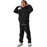 COZYPOIN Unisex Kids Fleece 2 Piece Outfits Girls Boys Hooded Sweatshirt and Jogger Sweatpants Sweatsuit Set for 5-14Y
