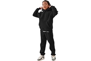 COZYPOIN Unisex Kids Fleece 2 Piece Outfits Girls Boys Hooded Sweatshirt and Jogger Sweatpants Sweatsuit Set for 5-14Y