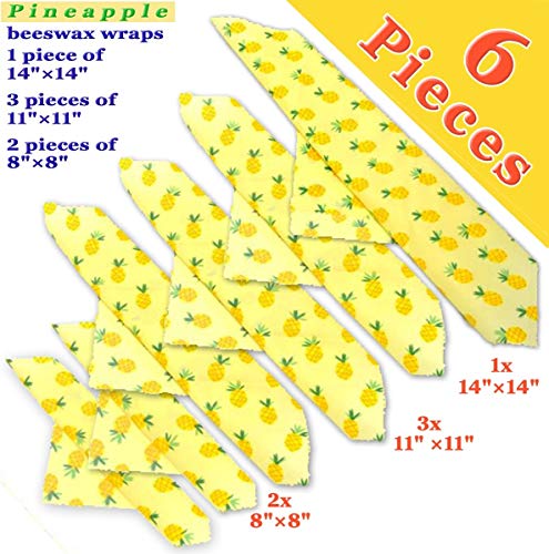 Set di involucri in cera d\'api per alimenti biologici, per evitare sprechi di formaggio e panini, in plastica sostenibile, lavabili C