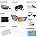 FiveBox Polarized U.V Protection Sports Glasses ,Cycling Wrap Sunglasses with 5 Interchangeable Lenses Unbreakable for Riding Driving Fishing Running Golf And All Outdoor Activities With Retail Package-Black And Blue.
