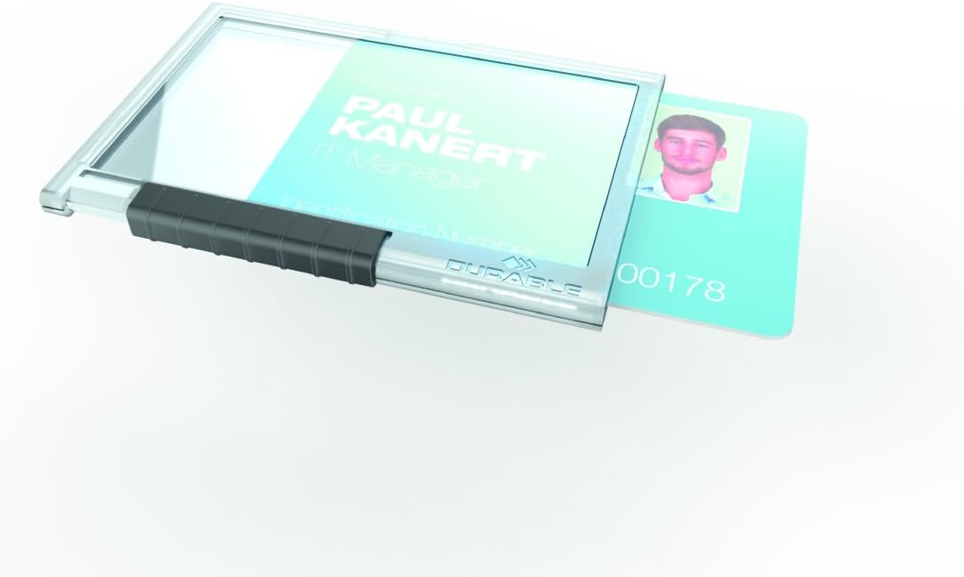 Durable Pushbox Security Pass Holder 54 x 87mm Transparent, For 1 card - Image 3