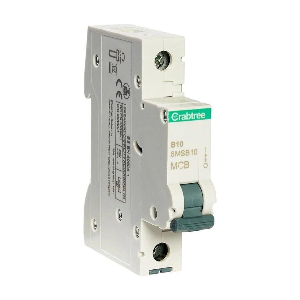 Crabtree 6MSB10 10 amp Miniature Circuit Breaker MCB Loadstar 6kA Type B