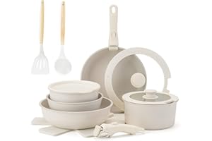 5/9/11/15/17pcs Gourmetific Cookware Set,Gourmetific Ceramic Cookware Set,5/15 Piece Nonstick Maifan Sets Detachable Handle,O