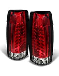 Automotive Parts and Accessories: 88-98 Chevy C/K Series Pickup Truck GMC Sierra Rear Red Clear LED Tail Lights Brake Lamps Pair