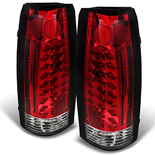 thumbnail image 2 of Pair Red LED Tail Lights For 88-98 Chevy GMC C/K 1500 2500 Suburban - Chrome Housing 2 of 6