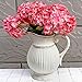 MyGift Decorative Vintage Pitcher Vase - White Ceramic Antique Style French Country Water Jug Flower Vase and Bouquet Holder