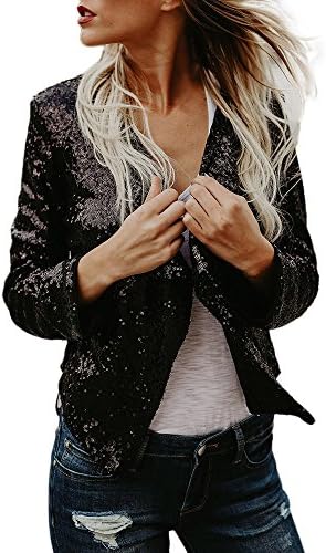 ZOMUSA Hot Sale Women Solid Sequin Long Sleeve Irregular Tops Cover Up Cardigan