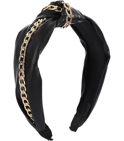 ?Elegant Black and Gold Chain Headband Amazon.com : PLwelth Black Headband for Women Girls Gold  main image 3