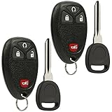 Key Fob Keyless Entry Remote with Ignition Key fits Chevy HHR 2006 2007 2008 2009 2010 2011 (15114374), Set of 2