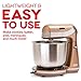 Dash Stand Mixer (Electric Mixer for Everyday Use): 6 Speed Stand Mixer with 3 qt Stainless Steel Mixing Bowl, Dough Hooks & Mixer Beaters for Dressings, Frosting, Meringues & More - Copper