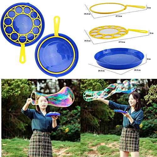 Bubble Wands - Jumbo Colorful Bubble Wand Toy Set - Assortment of Large Wands - For Kids and Adults - 2 Giant Trays Will Make Lots of Bubbles - Boys & Girls Summer Outdoor Fun Bubble Toys - Activity P - Thumbnail 4