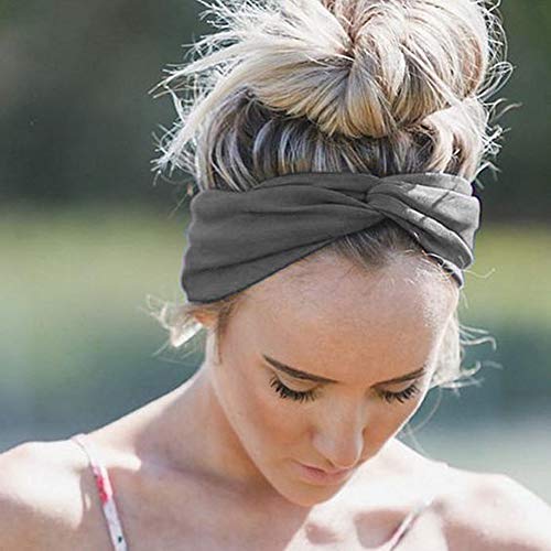 RIOSO Turban Headbands for Women Twisted Boho Headwrap Yoga Workout Sport Thick Head Bands(4 Pack) - Thumbnail 3