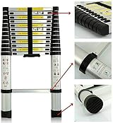 Multibao 3.8M Telescopic Ladder 12.5ft Aluminium 150kg EN131 13 Steps view 9