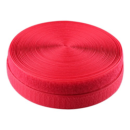 0.78 Inch (20mm) width Sew on Hook and Loop, 10M (10.9 Yards) (Red) - Thumbnail 3