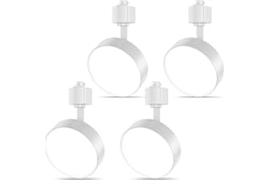 TuyuBEE Diffuse LED Track Lighting Heads H Type Track Light Heads Dimmable Kitchen Track Lighting Fixtures Ceiling, Compatible with H Track Rails - Flicker Free CRI90+ 3000K 12W 1000lm, 4 Pack White