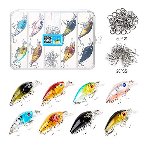 DONQL Angelköder Set Elritze Köder Kit Wobbler Crankbaits mit Haken Hard Popper Köder für Salzwasser Süßwasser Forellen… – Bild 3