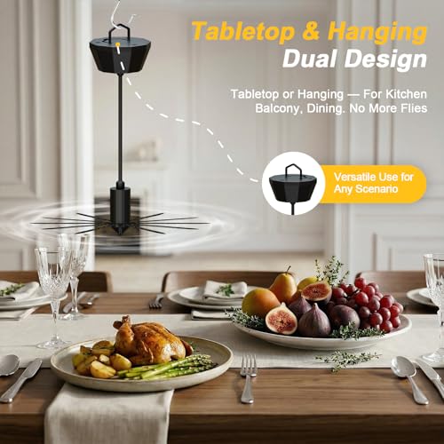 Fly Repellent Fan with USB Charging Function, Fly Repellent Fan for Table or Hanging, Portable Mosquito Repellent Fan with Switch, Pack of 2