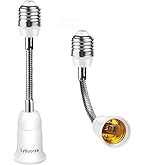 DiCUNO E26 15.5CM/5.5 Inch Extension Socket Extender Adapter, E26 To E26 Flexible Extension, All-Directional Adjustable Standard Medium Light Bulb Socket Converter (2-Pack) 2