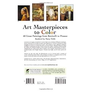 Art Masterpieces to Color: 60 Great Paintings from Botticelli to Picasso (Dover Art Coloring Book)