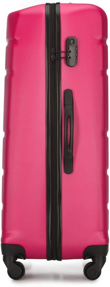WITTCHEN Travel Suitcase Carry-On Cabin Luggage Hardshell Made of ABS with 4 Spinner Wheels Combination Lock Telescopic Handle Globe Line Size Large Suitcase Pink - Image 3