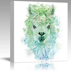 Fun and Colorful Splattered Watercolor Llama