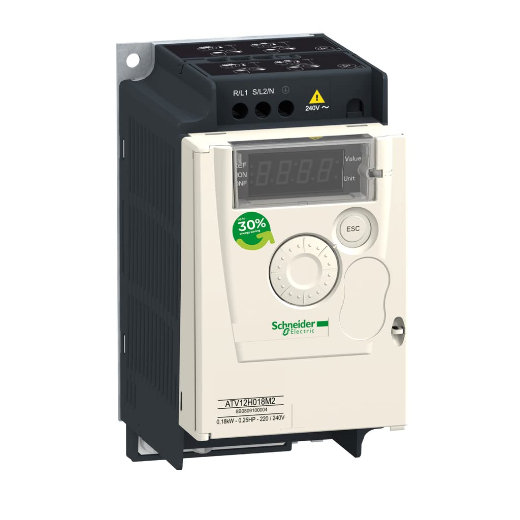Schneider Electric variable speed drive, Altivar 12, 0.18kW, 0.25hp, 200 to 240V, 1 phase