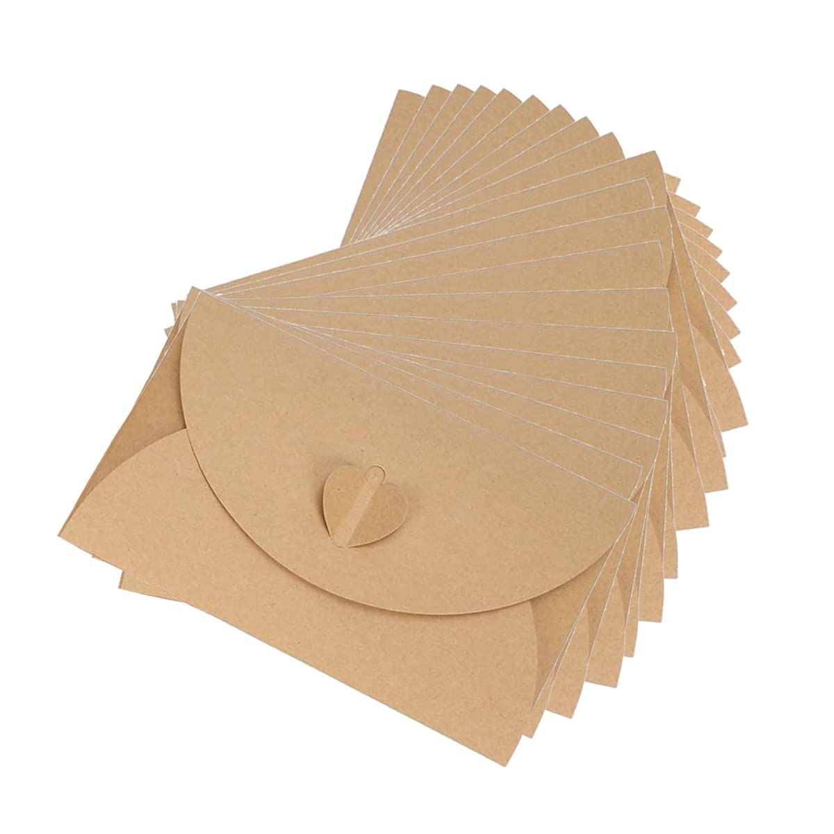 20pcs Retro Vintage Gift Card Envelopes Kraft Paper C6 Envelopes with Heart Clasp for Birthday Festival Greeting Cards Postcard Party Invitations Letters 11x17.5cm