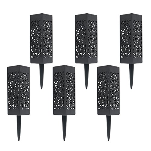 LightStan Solar Garden Pathway Lights, Outdoor Landscape Path Lights - 1 LED Lamp, Wireless, Waterproof Night Decoration Kit(Bloom Pattern, 6 Pack)