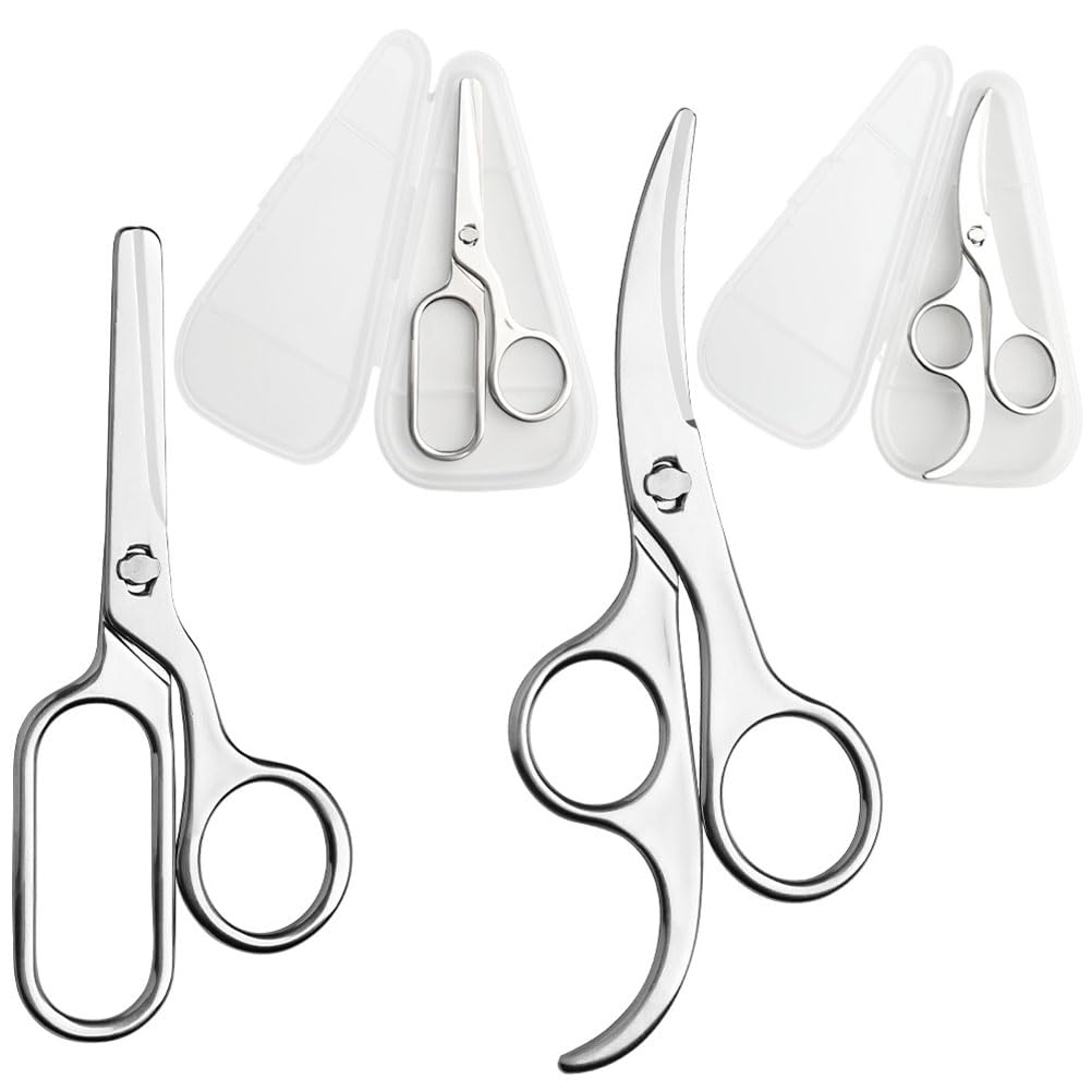 Photo 1 of Jasni 2-Pack All 304 Stainless Steel Baby Food Scissors Detachable Vegetables Meat Noodles Kitchen Shears for Infant Kids Anti-Rust Food-Grade Dishwasher Safe with Travel Storage Case