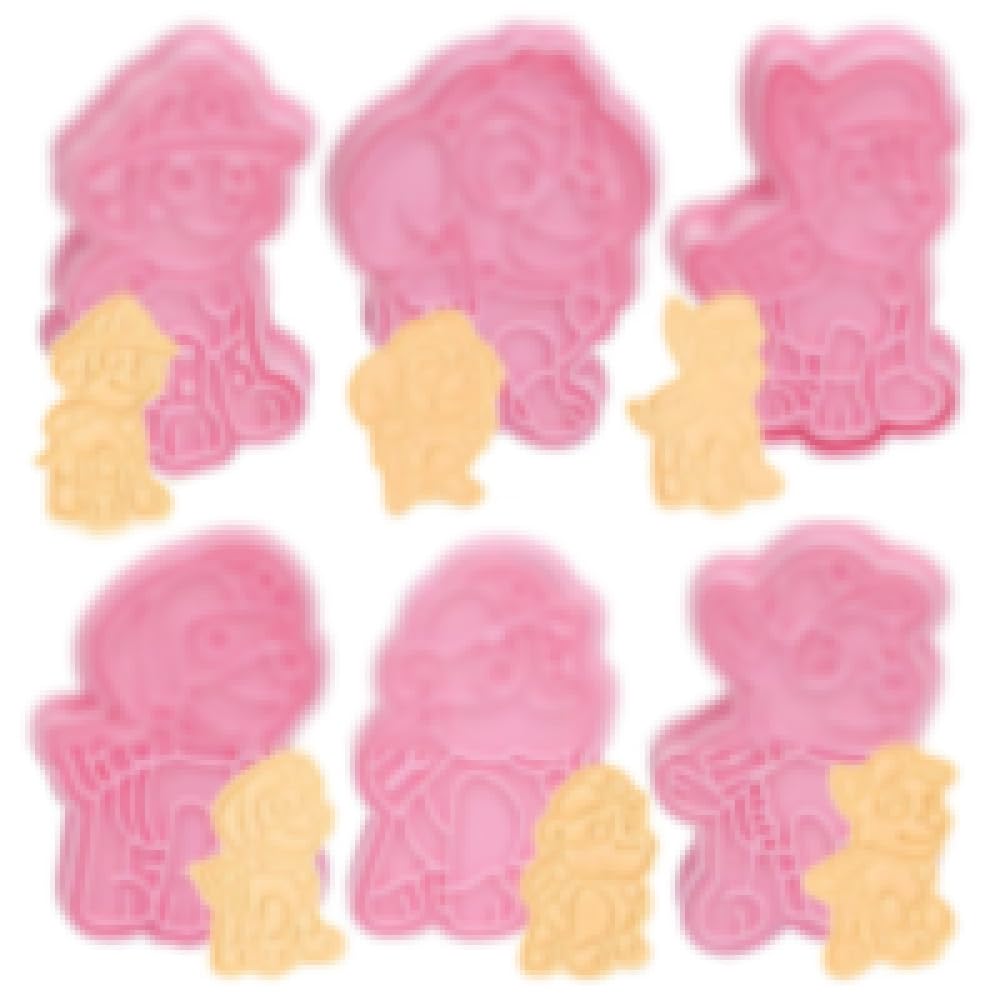 Cookie Cutters Set,6 PCS Animal Cookie Cutters for Kids 3D Paw Paw Dog Mould Plastic Biscuit Fondant Press Plunger Cutters Mould for Kids Cake Pastry