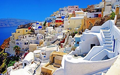 Wooden adult puzzle Aegean sea, Santorini, Greece Premium 1000-Piece Puzzle