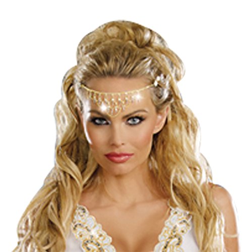Dreamgirl Women's Glittering Rhinestone Headpiece, Gold, One Size
