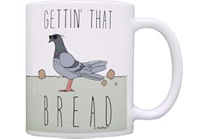 THISWEAR Funny Pigeon Mugs Gettin That Bread Punny Pigeon Mug Coworker Office Gifts 11oz Coffee Mug Tea Cup