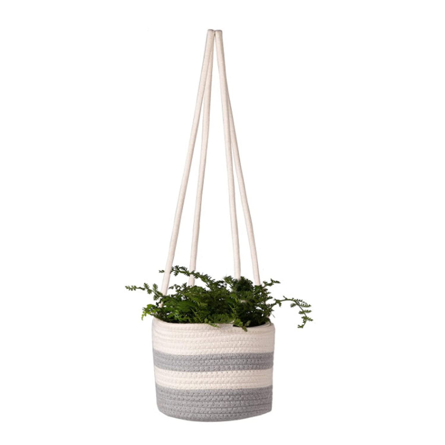 WUBAYI Hanging Plant Pots Indoor/Outdoor, Macrame Plant Hanger Handmade Hanging Cotton Rope Planter Basket Flower Pot Storage Home Decor