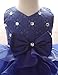 NNJXD Girl Dress Kids Ruffles Lace Party Wedding Dresses Size (140) 6-7 Years Blue