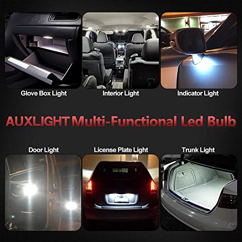 AUXLIGHT DE3175 DE3021 DE3022 3175 31MM 1.22"Festoon Canbus Error Free LED Interior Light Bulbs 6000K Xenon White, Super Bright 6SMD Chips for Dome Map Door Courtesy License Plate Lights (Pack of 6)