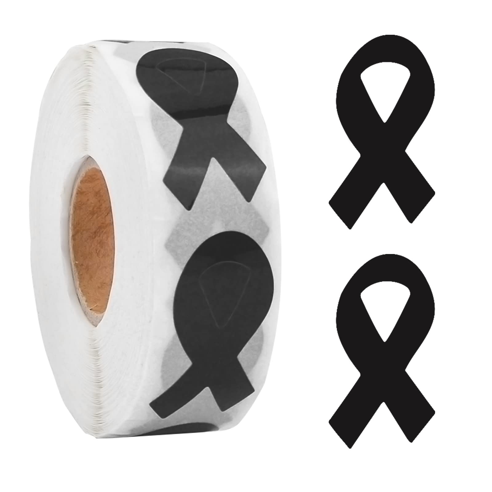 WANDIC Ribbon Stickers, 500 Black Awareness Labels for Remembrance Day Event — image 1