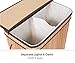 BirdRock Home Double Laundry Hamper with Lid and Cloth Liner | Bamboo | Natural | Easily Transport Laundry Basket | 2 Section Collapsible Hamper | String Handles