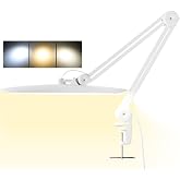 gelpal 3000 Lumens Adjustable LED Desk Lamp &amp; Task Lamp - Bright, Dimmable Lighting for Office, Crafts, Nails &amp;Salon with Clamp (CCT, White)