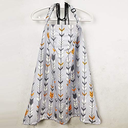 Nursing Cover Privacy Breastfeeding Cover with Sewn in Burp Cloth Soft Breathable Cotton, carseat Stroller Canopy Apron Cover Up for Breast Feeding Babies in Public, Storage Pouch Full Coverage - Thumbnail 2