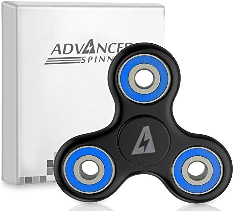 Fidget Spinner - ADVANCED SPINNERS - High Speed Tri-spinner with Premium ZrO2 Hybrid Ceramic Bearings - Stress Reducer-Perfect For ADD, ADHD, Anti Anxiety, and Autism Adult Children (Black)