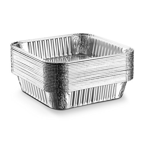 [20 Pack 8"x8"] Propack Disposable Aluminum Foil Meal Prep Cookware