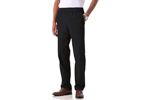 Soojun Men's Cotton Relaxed Fit Full Elastic Waist Twill Pants