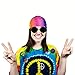 NorNovelties Hippie Costume Accessories - Peace Sign Necklace 4 Buttons Groovy Glasses 6 Piece Set