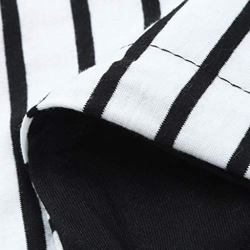 Women's Maternity Hoodie Nursing Sweatshirt Pregnancy Stripe Long Sleeve with Pockets Mama Clothes (S, Black) - Thumbnail 3