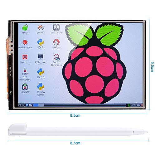 3.5 Inch TFT Touch Screen,Quimat 320x480 Resolution LCD Display 3Heat Sinks and Touch Pen for Raspberry Pi 3 Model B, Pi 2 Model B & Pi Model B - Thumbnail 3