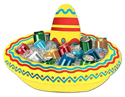 Inflatable Yellow Fiesta Sombrero Party Buffet Inflatable Cooler